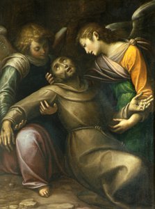 Saint Francis Comforted by Two Angels
